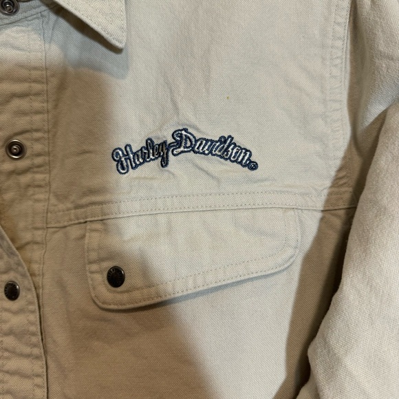 HARLEY-DAVIDSON Cotton Denim Snap Front Shirt Size Medium - Picture 2 of 9